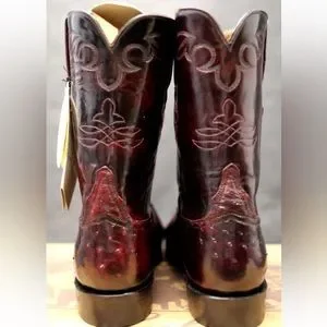 LUCCHESE CLASSICS Black Cherry GOAT Boots Mens WESTERN size 10.5 EE Lucchese L1514.13 Mens Classic Goat Skin Boots Black Cherry  main image 3